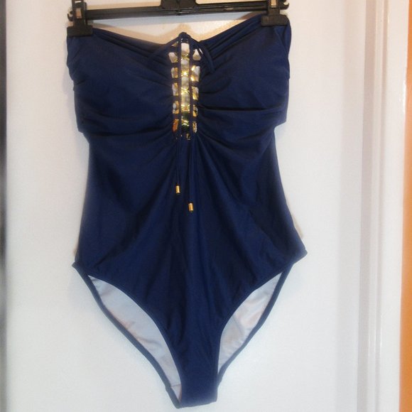 Venus bandeau-style one-piece Blue Size 16 - Picture 1 of 9